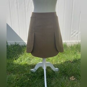 Tory Burch skirt caramel brown sz 2 tulip EUC flannel miniskirt retail $398